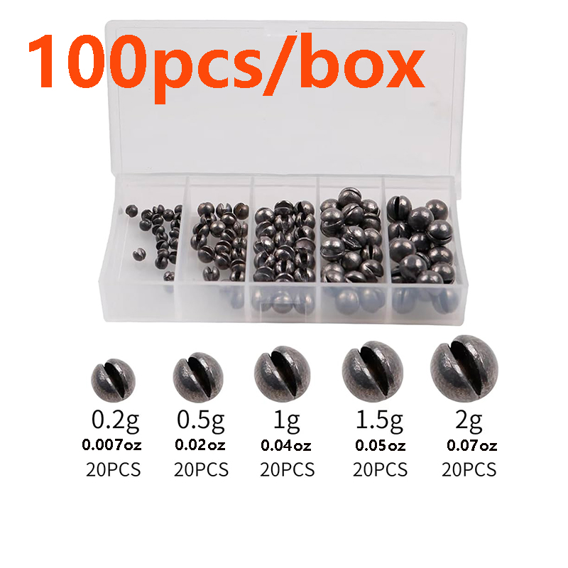 Fishing Lure Box - 100 sztuk/pudełko Zestaw ołowianych obciążników jednorazowego