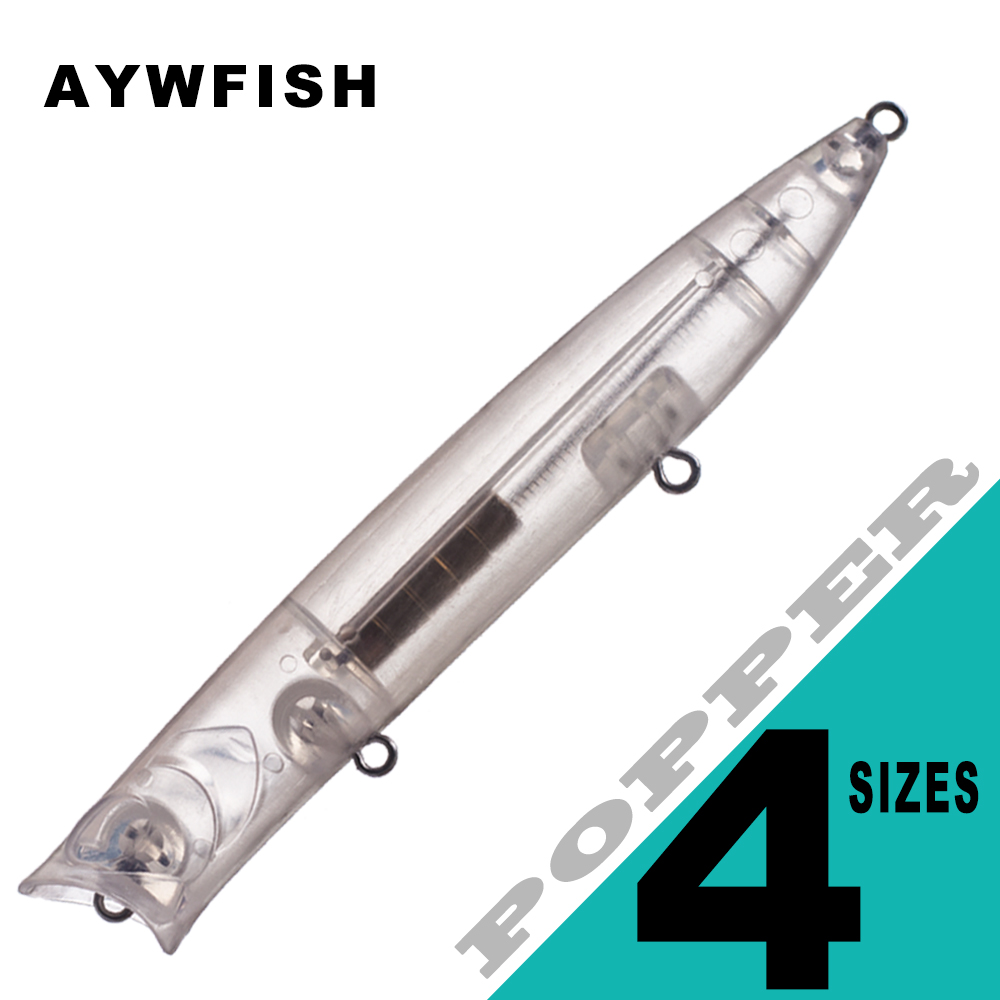Fishing Lure Popper - AYWFISH pływająca niepomalowana twarda przynęta sztuczna