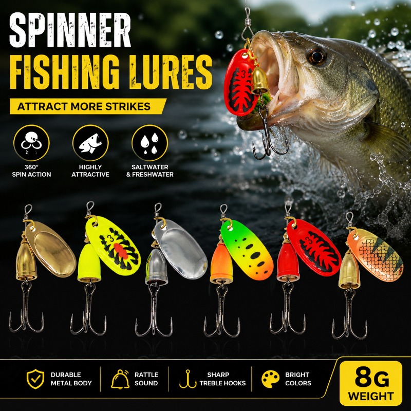 Fishing Lure Blade Bait - Przynęta spinningowa 8g z metalową łopatką,