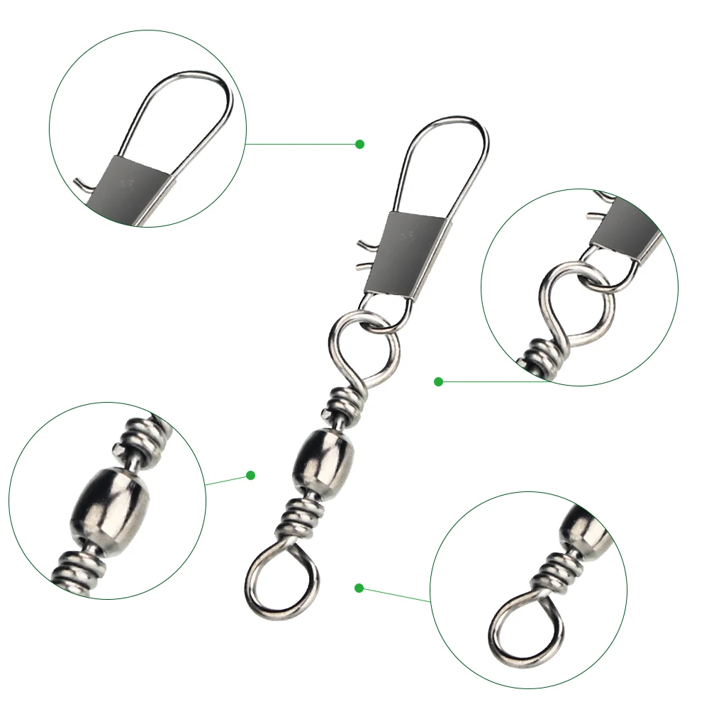 50 szt. Krętlik obrotowy z łoż – Fishing Lure Accessories recenzja i cena